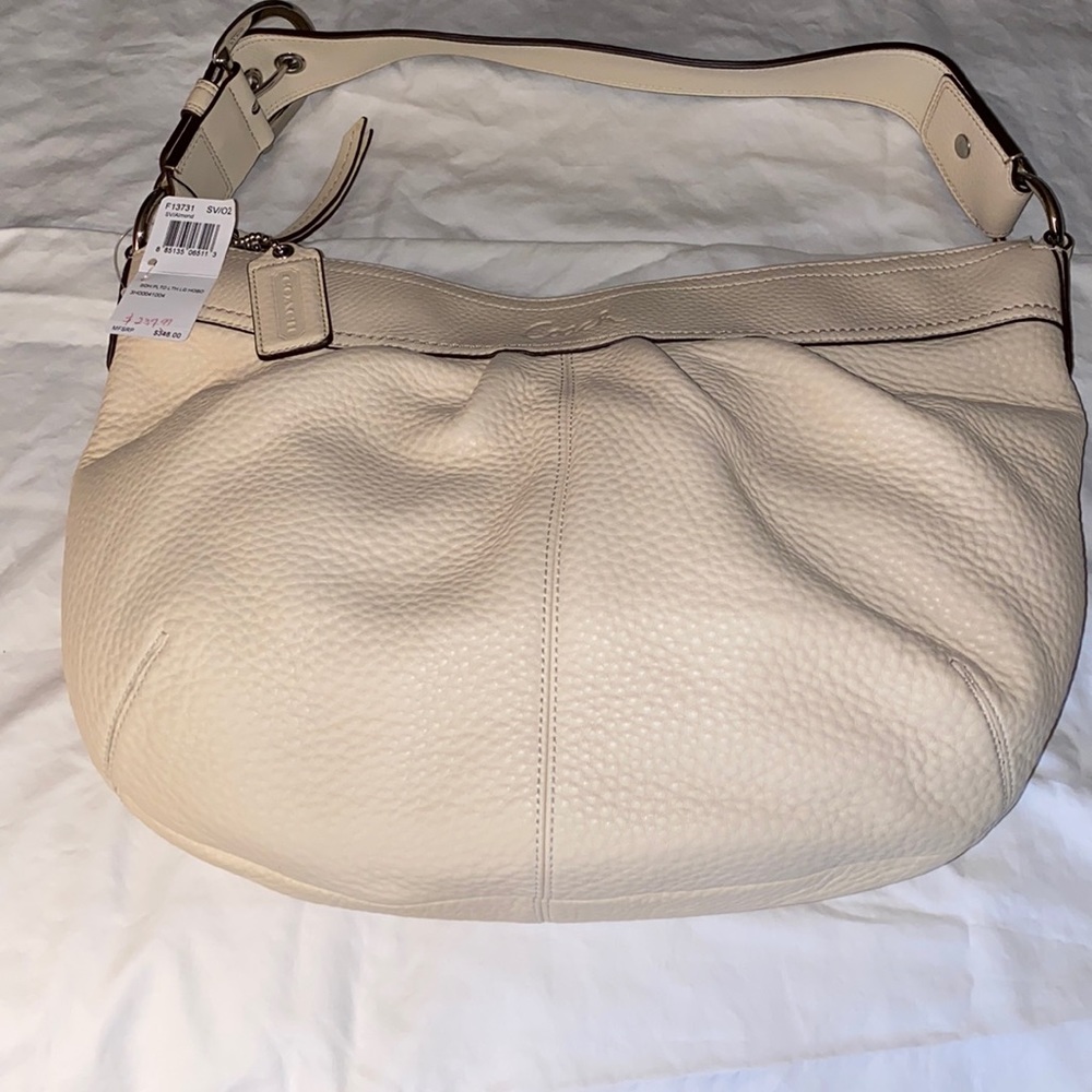 Coach cream pebble leather large handbag